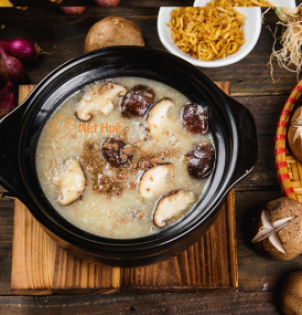 Congee with beef and mushroom